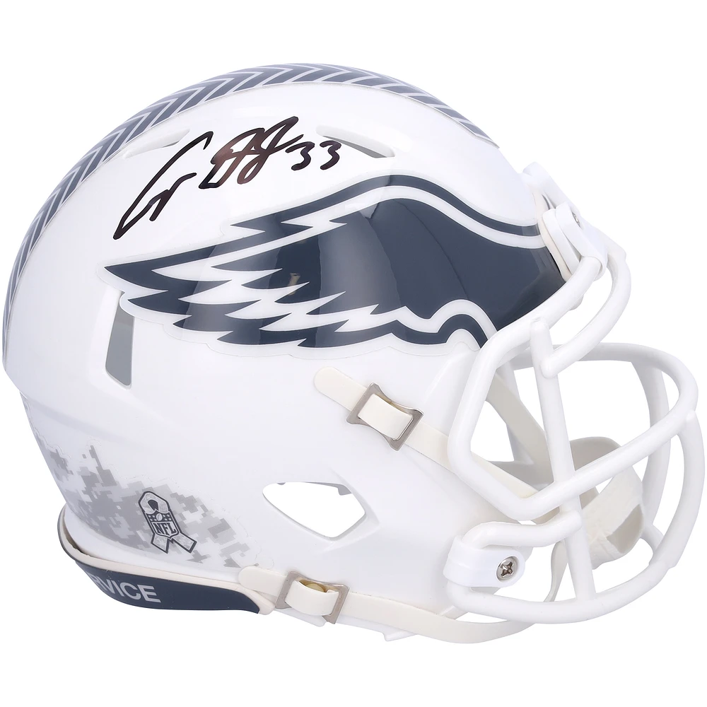 Cooper DeJean Philadelphia Eagles Autographed Riddell 2024 Salute To Service Speed Mini Helmet