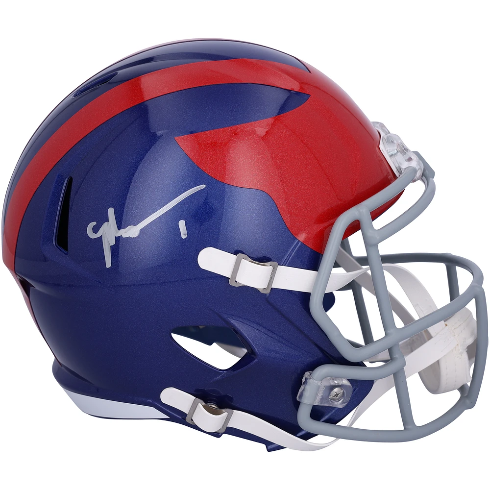 Malik Nabers New York Giants Autographed Riddell 2024 Alternate Speed Replica Helmet