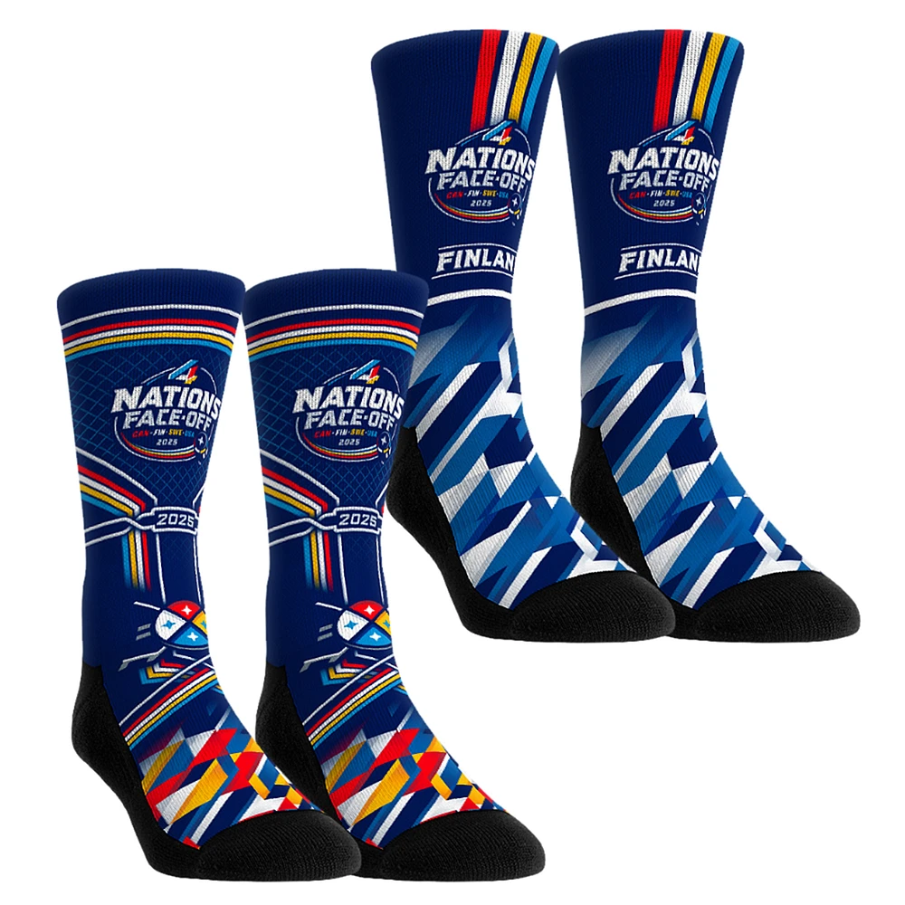 Youth Rock Em Socks Finland 2025 NHL 4 Nations Face-Off Two-Pack Crew Socks Set