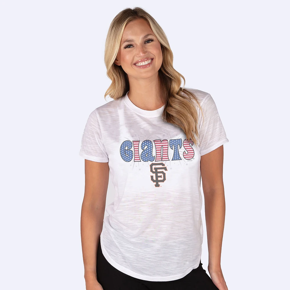 Women's Concepts Sport White San Francisco Giants Infuse Lightweight Slub-Knit Top