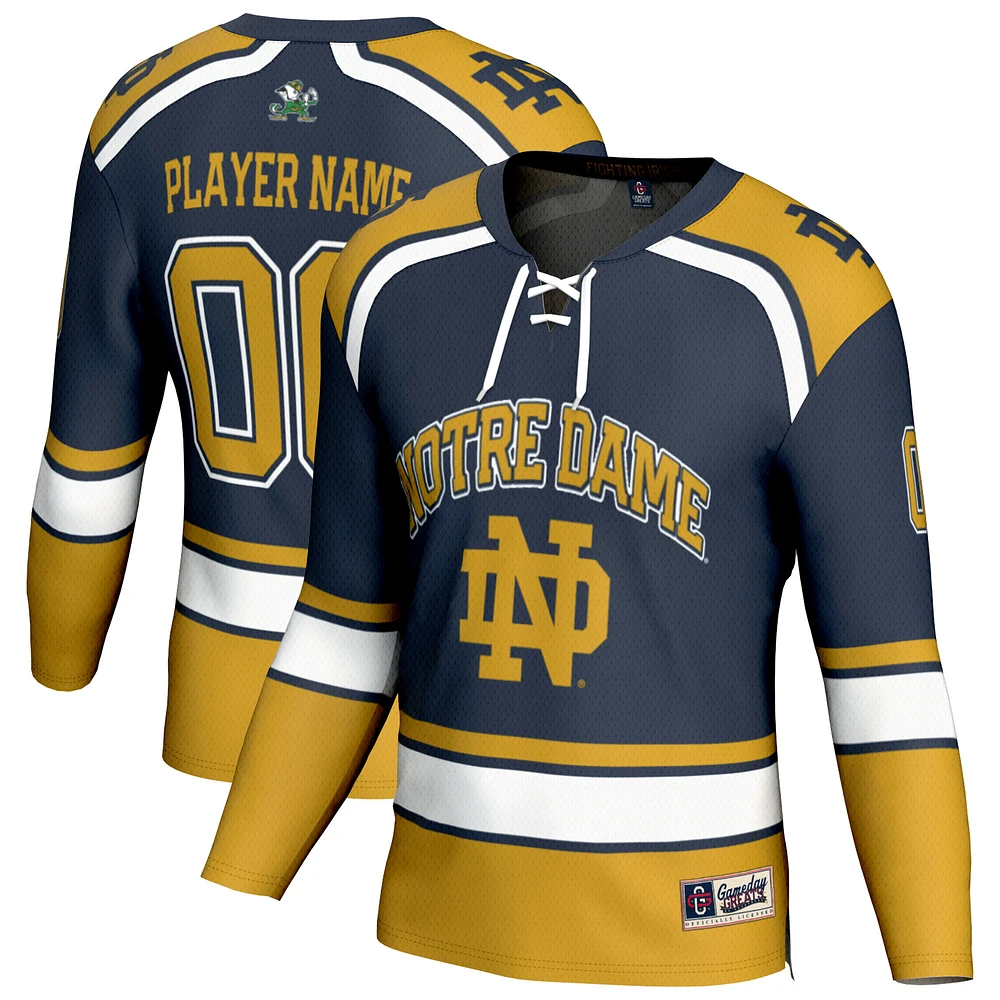 Unisex GameDay Greats Navy Notre Dame Fighting Irish Lightweight Hockey NIL Pick-a-Player Fashion Jersey