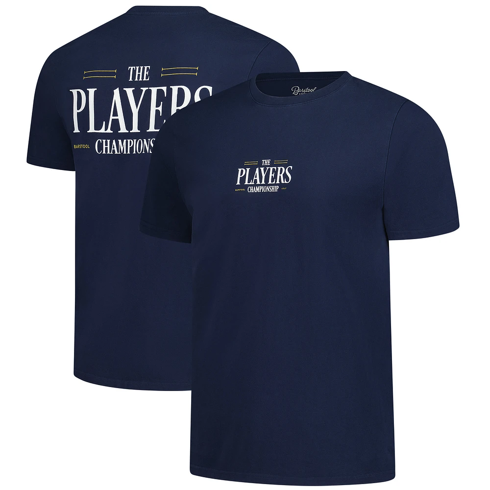 Men's Barstool Golf Navy 2025 THE PLAYERS Varsity Logo T-Shirt