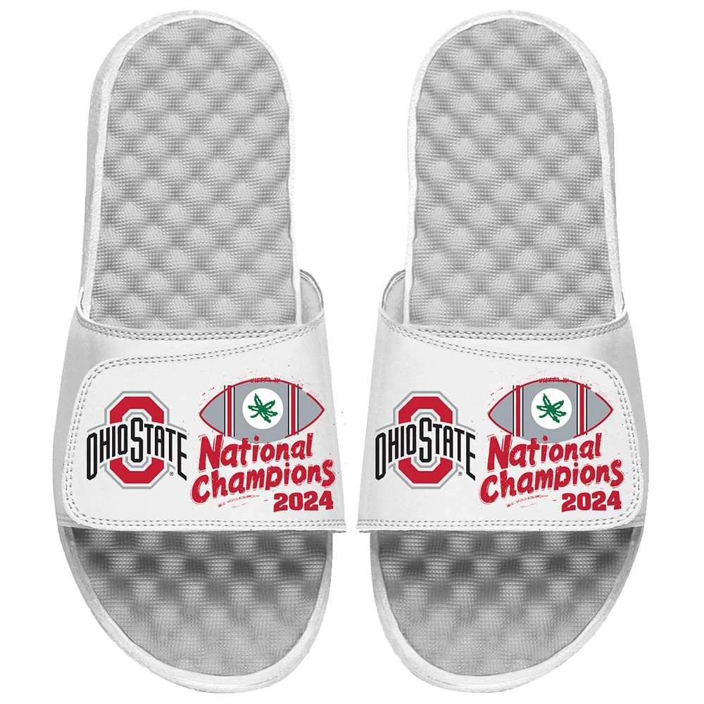 Unisex ISlide White Ohio State Buckeyes College Football Playoff 2024 National Champions Slide Sandals