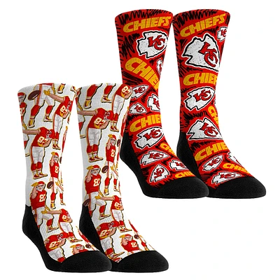 Unisex Rock Em Socks Travis Kelce Kansas City Chiefs 2-Pack No Look Pass Crew Set