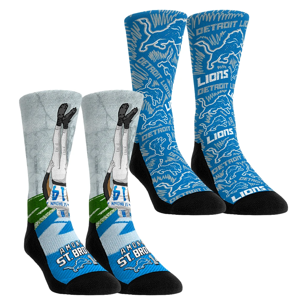 Unisex Rock Em Socks Amon-Ra St. Brown Detroit Lions 2-Pack Reverse Hurdle Crew Set
