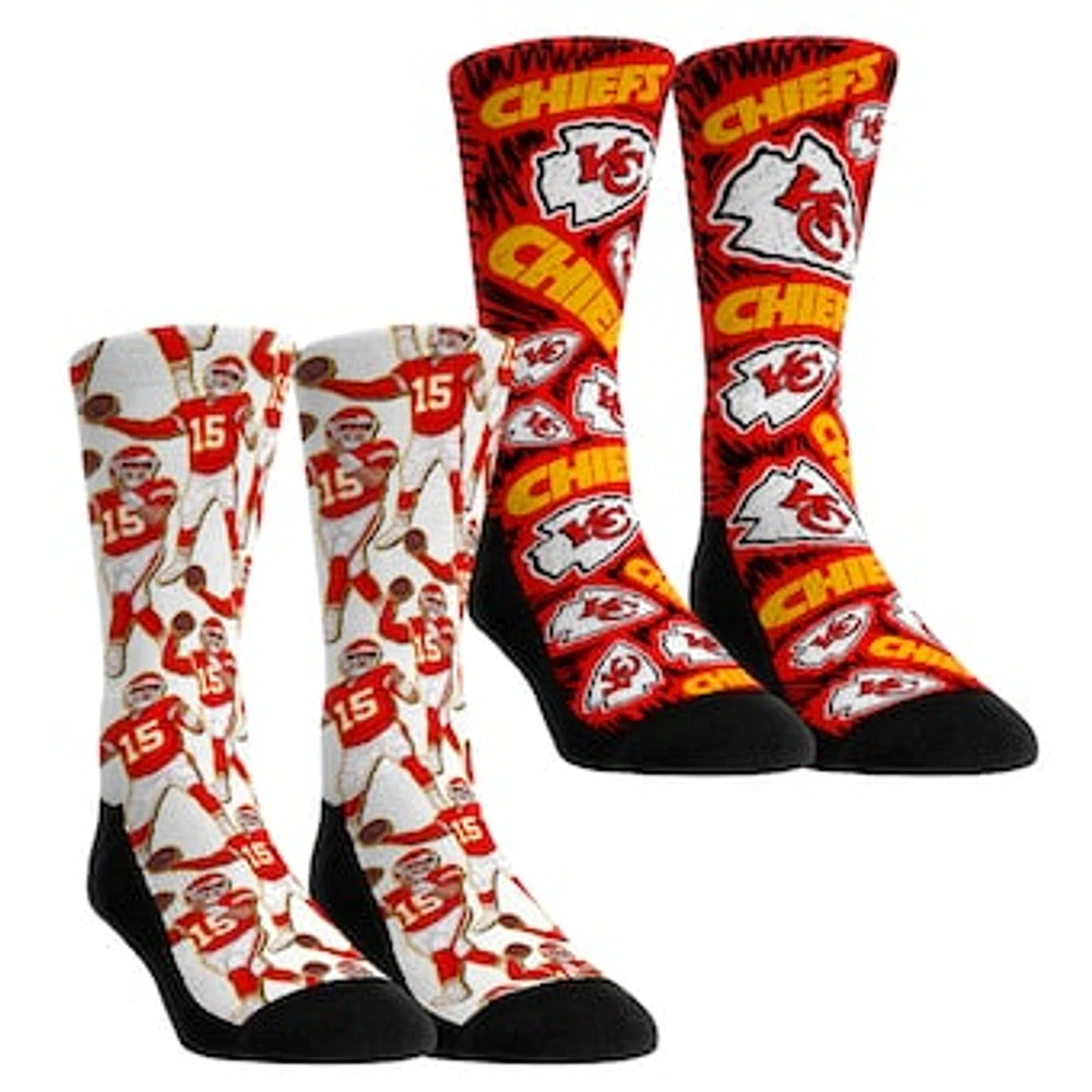 Youth Rock Em Socks Patrick Mahomes Kansas City Chiefs 2-Pack No Look Pass Crew Socks Set