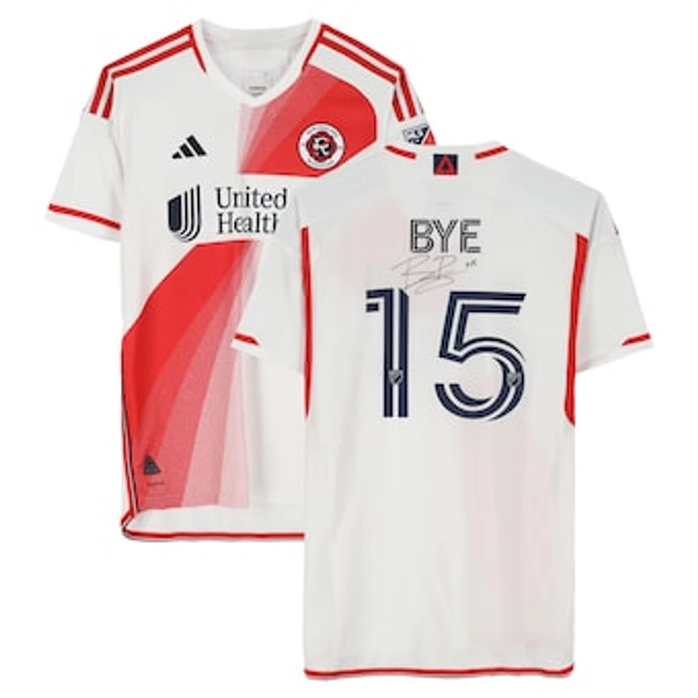 Brandon Bye New England Revolution Autographed Match-Used #15 White adidas Jersey from the 2024 MLS Season - Size L