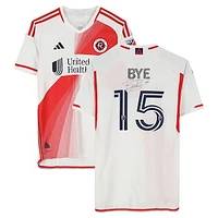 Brandon Bye New England Revolution Autographed Match-Used #15 White adidas Jersey from the 2024 MLS Season - Size L