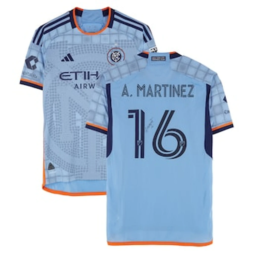 Alonso Martínez New York City FC Autographed Match-Used #16 Sky Blue adidas Jersey from the 2024 MLS Season - Size M