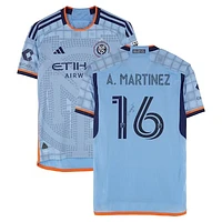 Alonso Martínez New York City FC Autographed Match-Used #16 Sky Blue adidas Jersey from the 2024 MLS Season - Size M
