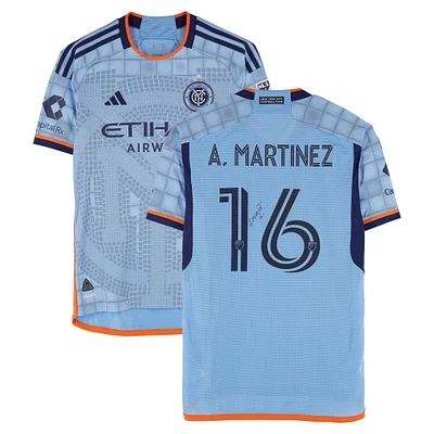 Alonso Martínez New York City FC Autographed Match-Used #16 Sky Blue adidas Jersey from the 2024 MLS Season - Size M