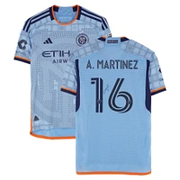 Alonso Martínez New York City FC Autographed Match-Used #16 Sky Blue adidas Jersey from the 2024 MLS Season - Size M