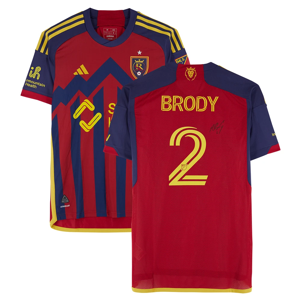 Andrew Brody Real Salt Lake Autographed Match-Used #2 Red adidas Jersey from the 2024 MLS Season - Size S