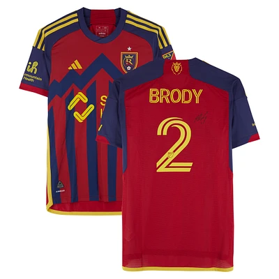 Andrew Brody Real Salt Lake Autographed Match-Used #2 Red adidas Jersey from the 2024 MLS Season - Size S