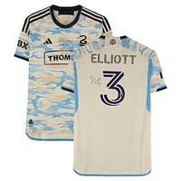 Jack Elliott Philadelphia Union Autographed Match-Used #3 Tan adidas Jersey from the 2024 MLS Season - Size L