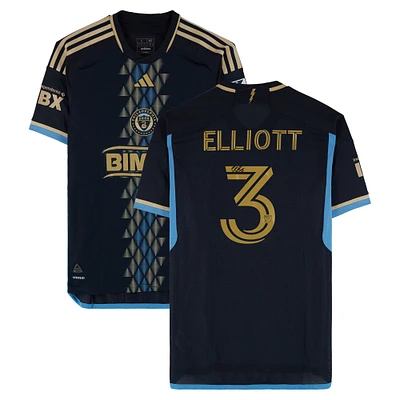 Jack Elliott Philadelphia Union Autographed Match-Used #3 Navy adidas Jersey from the 2024 MLS Season - Size L