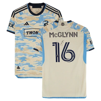 Jack McGlynn Philadelphia Union Autographed Match-Used #16 Tan adidas Jersey from the 2024 MLS Season - Size M