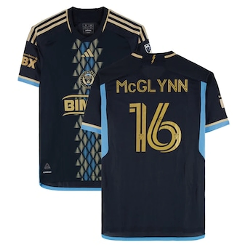 Jack McGlynn Philadelphia Union Autographed Match-Used #16 Navy adidas Jersey from the 2024 MLS Season - Size M