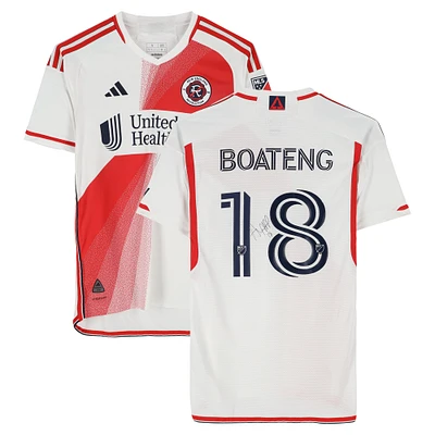 Emmanuel Boateng New England Revolution Autographed Match-Used #18 White adidas Jersey from the 2024 MLS Season - Size S