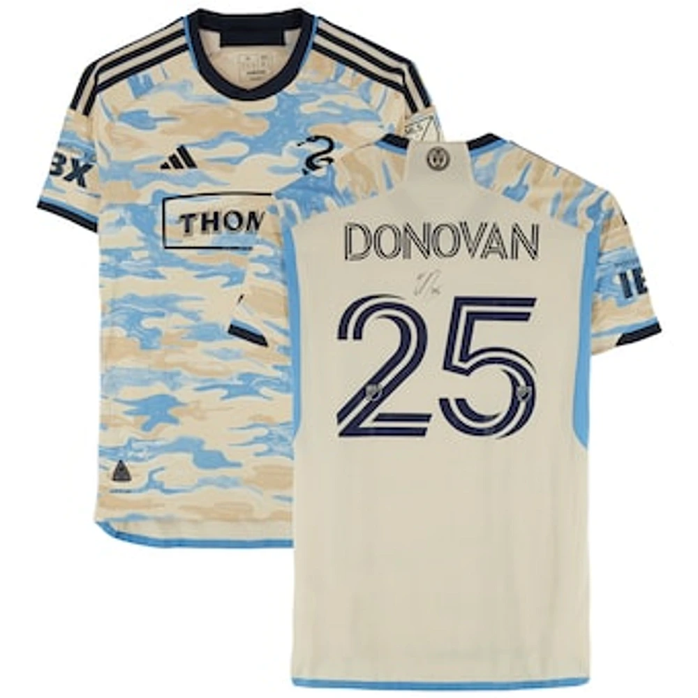 Chris Donovan Philadelphia Union Autographed Match-Used #25 Tan adidas Jersey from the 2024 MLS Season - Size M