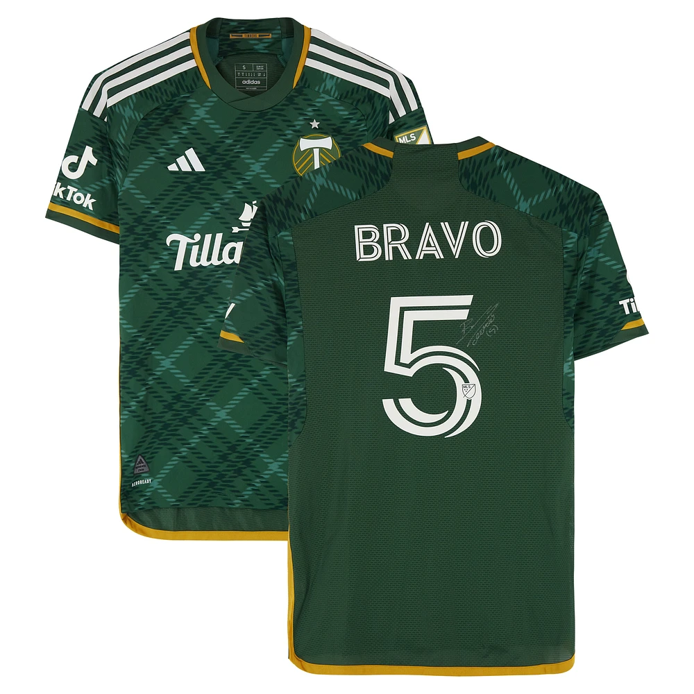 Claudio Bravo Portland Timbers Autographed Match-Used #5 Green adidas Jersey from the 2024 MLS Season - Size S