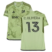 Cristian Olivera LAFC Autographed Match-Used #13 Green adidas Jersey from the 2024 MLS Season - Size M