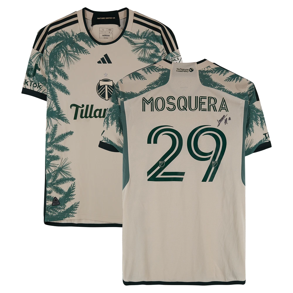 Juan Mosquera Portland Timbers Autographed Match-Used #29 Tan adidas Jersey from the 2024 MLS Season - Size L