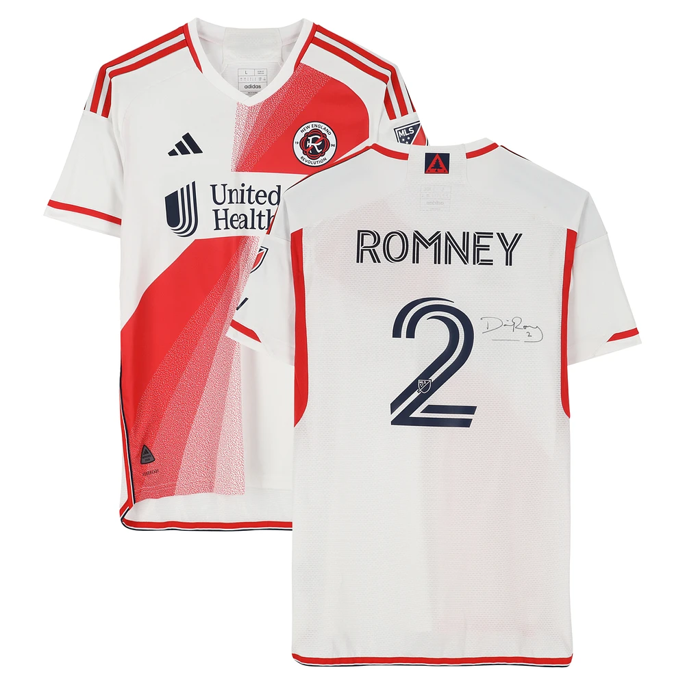 Dave Romney New England Revolution Autographed Match-Used #2 White adidas Jersey from the 2024 MLS Season - Size L