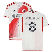 Matt Polster New England Revolution Autographed Match-Used #8 White adidas Jersey from the 2024 MLS Season - Size M