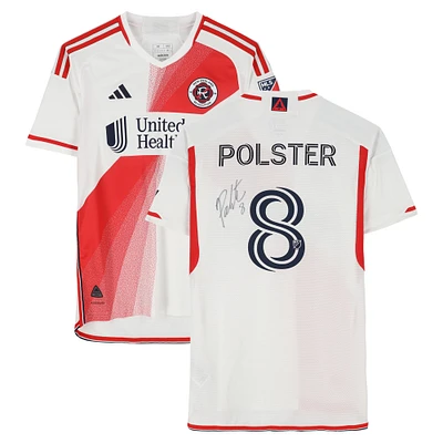 Matt Polster New England Revolution Autographed Match-Used #8 White adidas Jersey from the 2024 MLS Season - Size M
