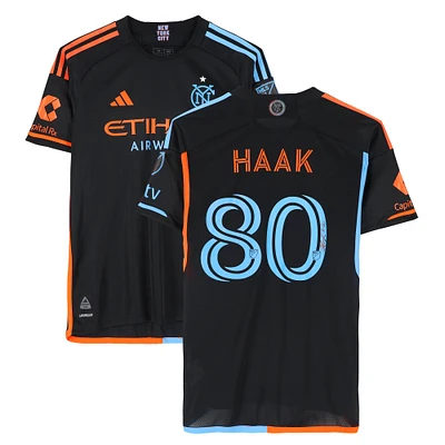 Justin Haak New York City FC Autographed Match-Used #80 Black adidas Jersey from the 2024 MLS Season - Size M