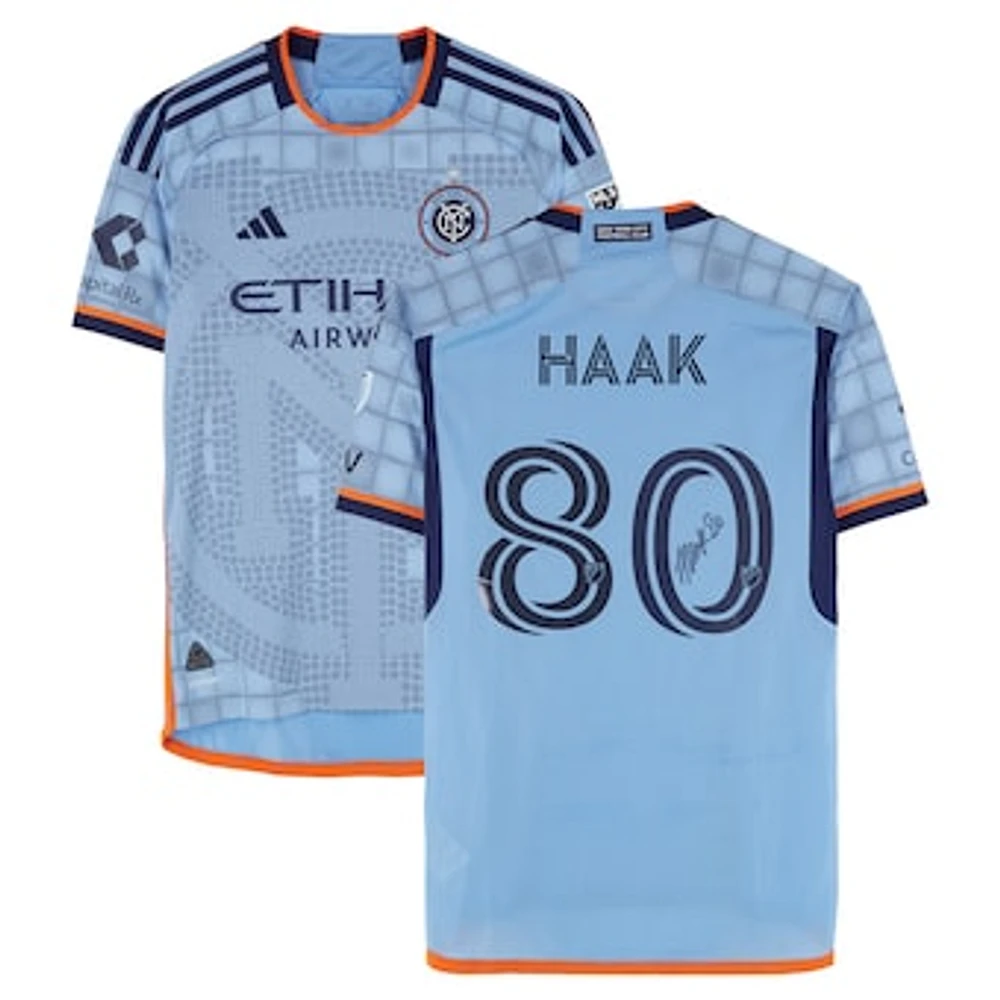 Justin Haak New York City FC Autographed Match-Used #80 Sky Blue adidas Jersey from the 2024 MLS Season - Size M