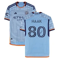 Justin Haak New York City FC Autographed Match-Used #80 Sky Blue adidas Jersey from the 2024 MLS Season - Size M