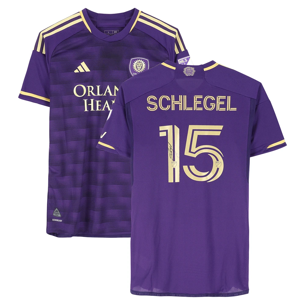 Rodrigo Schlegel Orlando City SC Autographed Match-Used #15 Purple adidas Jersey from the 2024 MLS Season - Size L