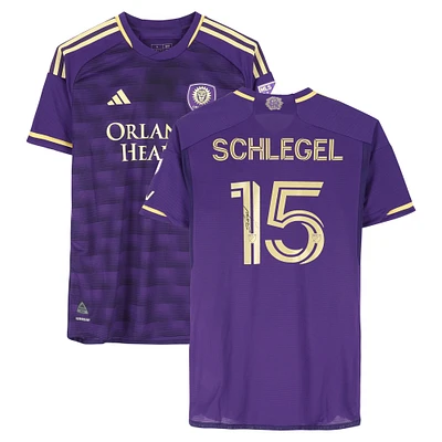 Rodrigo Schlegel Orlando City SC Autographed Match-Used #15 Purple adidas Jersey from the 2024 MLS Season - Size L