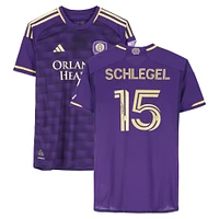 Rodrigo Schlegel Orlando City SC Autographed Match-Used #15 Purple adidas Jersey from the 2024 MLS Season - Size L