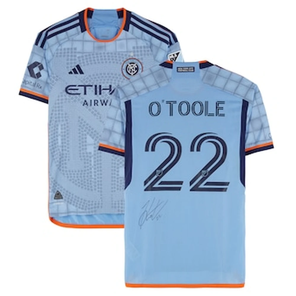 Kevin O'Toole New York City FC Autographed Match-Used #22 Sky Blue adidas Jersey from the 2024 MLS Season - Size S