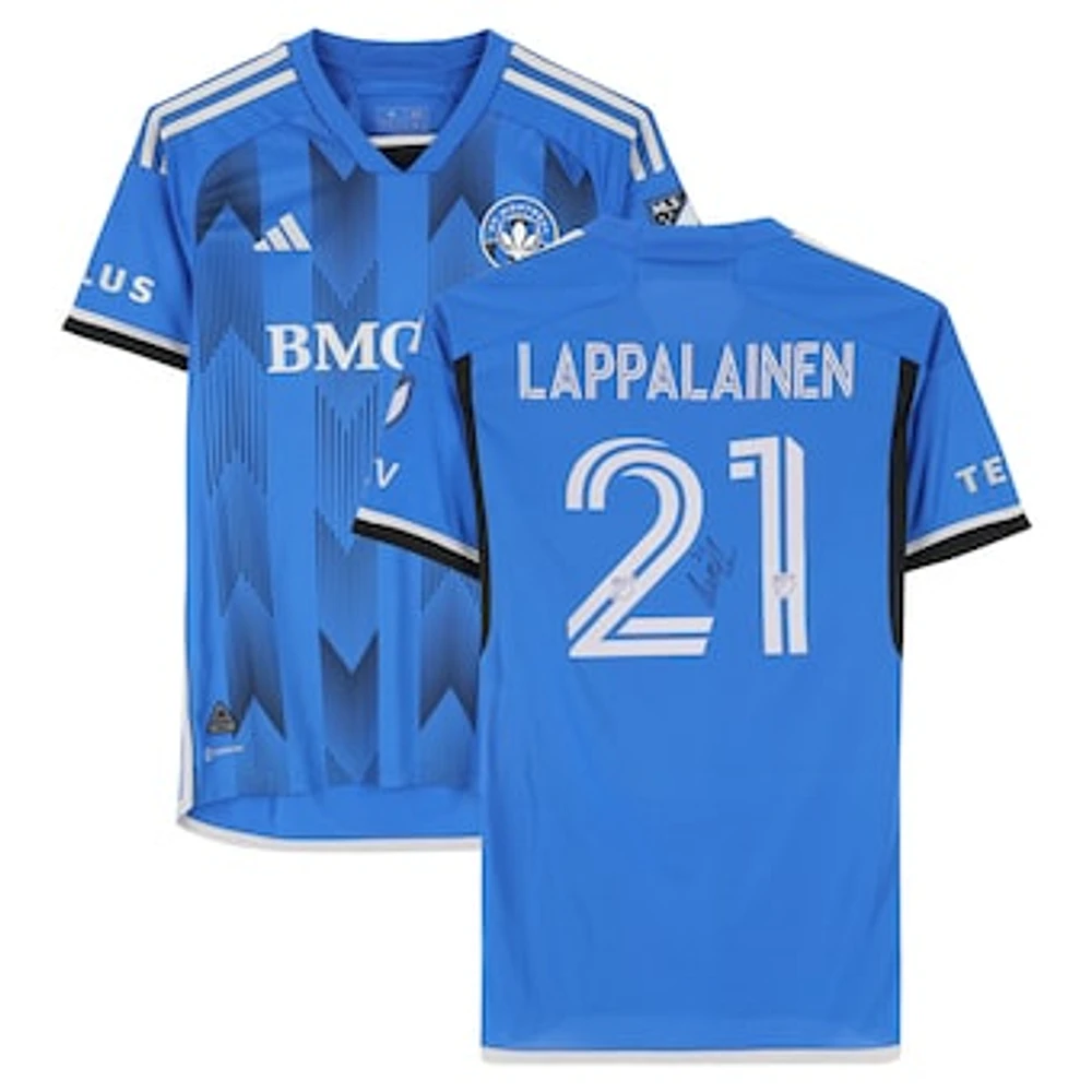 Lassi Lappalainen CF Montreal Autographed Match-Used #21 Blue adidas Jersey from the 2024 MLS Season - Size M