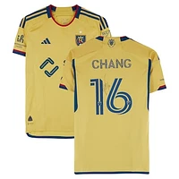 Maikel Chang Real Salt Lake Autographed Match-Used #16 Gold adidas Jersey from the 2024 MLS Season - Size M
