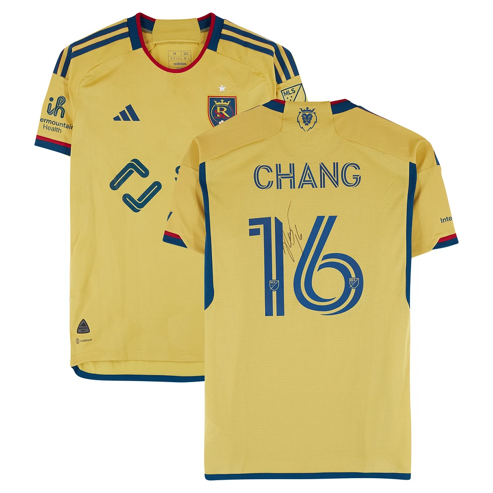 Maikel Chang Real Salt Lake Autographed Match-Used #16 Gold adidas Jersey from the 2024 MLS Season - Size M
