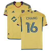 Maikel Chang Real Salt Lake Autographed Match-Used #16 Gold adidas Jersey from the 2024 MLS Season - Size M