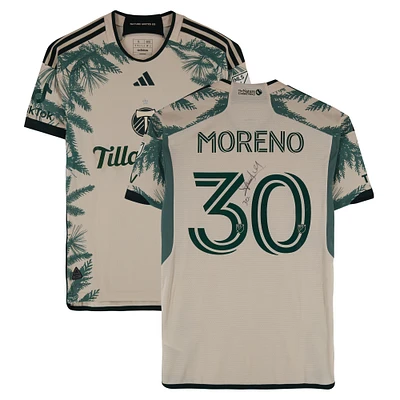 Santiago Moreno Portland Timbers Autographed Match-Used #30 Tan adidas Jersey from the 2024 MLS Season - Size S
