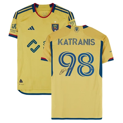Alexandros Katranis Real Salt Lake Autographed Match-Used #98 Gold adidas Jersey from the 2024 MLS Season - Size M