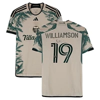 Eryk Williamson Portland Timbers Autographed Match-Used #19 Tan adidas Jersey from the 2024 MLS Season - Size M