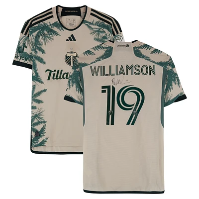 Eryk Williamson Portland Timbers Autographed Match-Used #19 Tan adidas Jersey from the 2024 MLS Season - Size M
