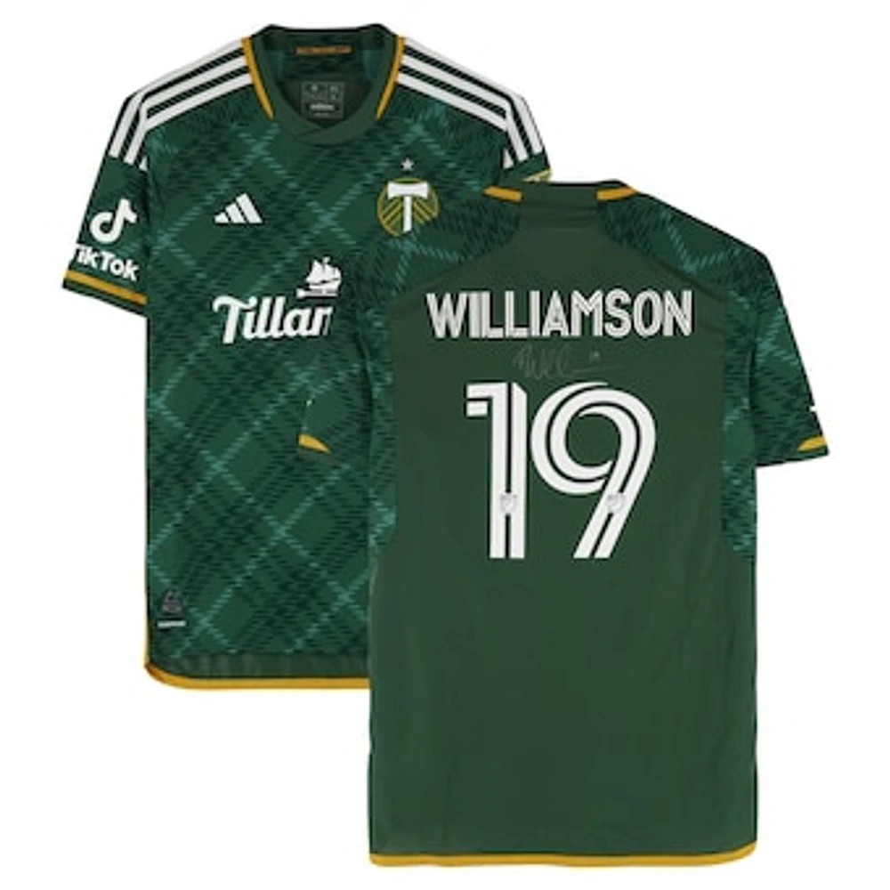 Eryk Williamson Portland Timbers Autographed Match-Used #19 Green adidas Jersey from the 2024 MLS Season - Size M