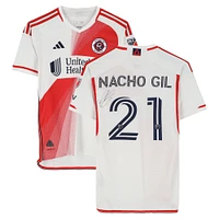 Nacho Gil New England Revolution Autographed Match-Used #21 White adidas Jersey from the 2024 MLS Season - Size S