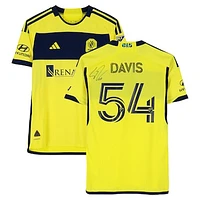 Sean Davis Nashville SC Autographed Match-Used #54 Yellow adidas Jersey from the 2024 MLS Season - Size M