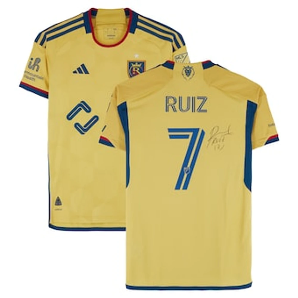 Pablo Ruiz Real Salt Lake Autographed Match-Used #7 Gold adidas Jersey from the 2024 MLS Season - Size S