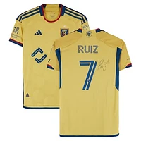 Pablo Ruiz Real Salt Lake Autographed Match-Used #7 Gold adidas Jersey from the 2024 MLS Season - Size S